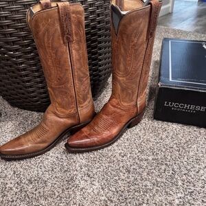 Lucchese Women's Brown Leather Ankle Boots